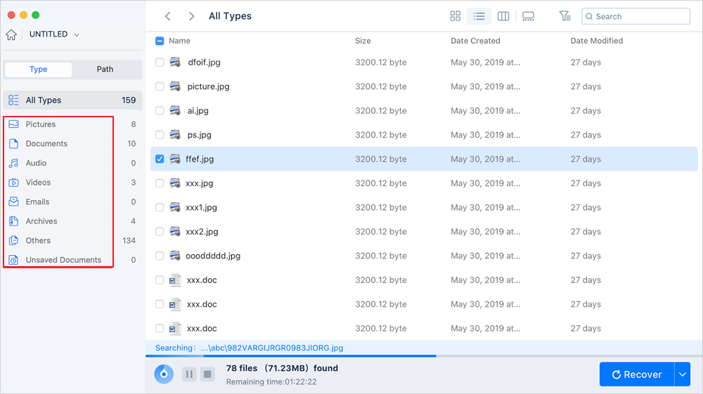 EaseUS Data Recovery Wizard for Mac Screenshot